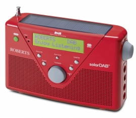 Roberts SolarDAB radio met DAB+ en FM met zonnepaneel, in rood
