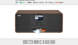 Imperial DABMAN i205 CD stereo hybride internetradio met DAB+ en FM en Bluetooth 5.0, walnoot