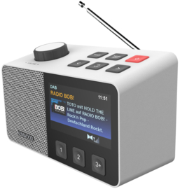 Kenwood CR-M70DAB oplaadbare draagbare SENIOREN radio met DAB+, FM, USB en Bluetooth, WIT