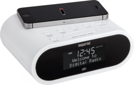 Imperial DABMAN d20 eenvoudige wekkerradio met DAB+ en FM radio, wit