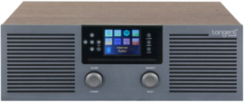 Tangent Radio Fem stereo internetradio met DAB+/FM, Bluetooth, Spotify, USB en CD, gunmetal - walnut