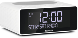 TechniSat DigitRadio 52 stereo wekker radio met DAB+ en FM, draadloos Qi laden, wit