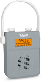 TechniSat DigitRadio 30 DAB+ en FM badkamer radio met Bluetooth ontvangst en oplaadbare accu, grijs