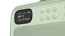Pure Bloom vrolijke draagbare en oplaadbare radio voor binnen en buiten met DAB+ en FM met Bluetooth ontvangst, sage