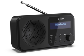 Sharp DR-P420 BK draagbare DAB+ en FM radio met Bluetooth en alarmfunctie, zwart