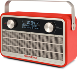 Nordmende Transita 120 oplaadbare draagbare DAB+ en FM radio, rood