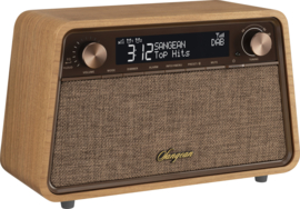 Sangean WR-201D high end houten FM en DAB+ tafel radio met Bluetooth en goede klank, natural cherry