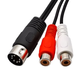 Audiokabel 7-pin DIN naar 2x TULP-FEMALE - B&O AUX kabel - 150 cm