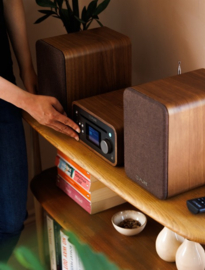 Pure Classic Stereo Mini microsysteem met DAB+ en FM radio met CD en Bluetooth, Zwart Walnoot