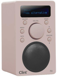 Clint Digital F4 DAB+ en FM radio met accu en Bluetooth audiostreaming, Dusty Rose