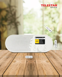 Telestar Top IR 50 eenvoudige internet (wekker) radio met Bluetooth en  USB, wit