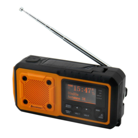 Soundmaster DAB112 OR draagbare nood radio en lamp met DAB+, FM, Bluetooth en alarm