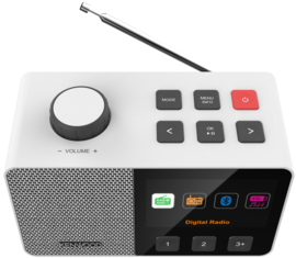 Kenwood CR-M70DAB oplaadbare draagbare SENIOREN radio met DAB+, FM, USB en Bluetooth, WIT