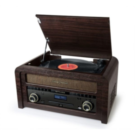 Muse  MTB-1150DAB stereo vintage muziekcenter met DAB+, FM, CD, USB, platenspeler en Bluetooth