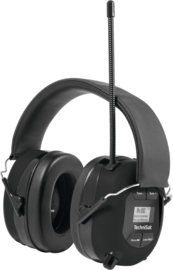TechniSat Stereoman DAB+ OD stereo DAB+ en FM hoofdtelefoon bouwradio - gehoorbeschermer met ingebouwde accu, zwart