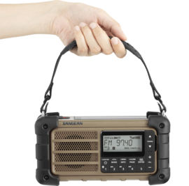 Sangean MMR-99 FM, AM en Bluetooth nood radio met zonnepaneel en dynamo, Desert Tan