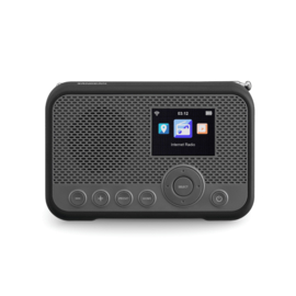 Sangean WFR-39 compacte oplaadbare radio met internet, Spotify Connect, DAB+, FM en audiostreaming,  grijs - zwart