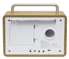 Noxon Eiger draagbare DAB+, FM en Bluetooth radio, eiken