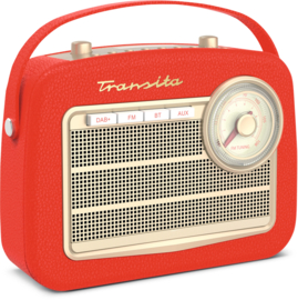 Technisat Transita 130 retro oplaadbare draagbare DAB+ en FM radio met Bluetooth, rood