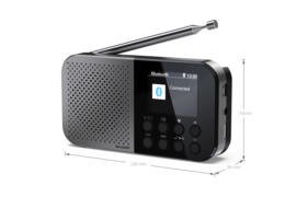 Sharp Osaka DR-520 oplaadbare DAB+ en FM zakradio met Bluetooth en alarmfunctie