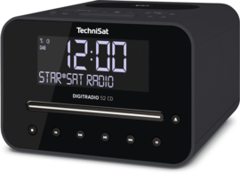 TechniSat DigitRadio 52 CD stereo wekker radio met CD, USB, Bluetooth, DAB+ en FM, draadloos Qi laden, antraciet