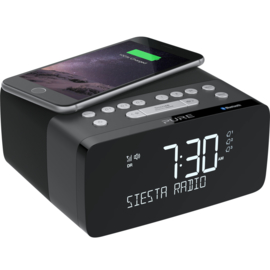 Pure Siesta Charge stereo DAB+ wekker radio met Qi draadloze telefoonoplader en Bluetooth, Graphite
