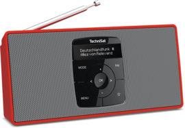 TechniSat DIGITRADIO 2 S draagbare DAB+/FM stereo radio met Bluetooth audio streaming, rood