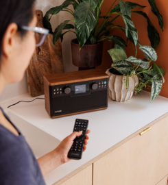 Pure Classic H6 stereo digitale DAB+ en FM radio met Bluetooth, Zwart Walnoot
