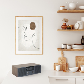 Tangent Radio Fem stereo internetradio met DAB+/FM, Bluetooth, Spotify, USB en CD, gunmetal - walnut