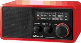 ArtSound R11 compacte houten AM en FM radio, rood