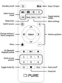 Pure Classic C-D6 stereo digitale DAB+ en FM radio met CD en Bluetooth, Wit Eiken