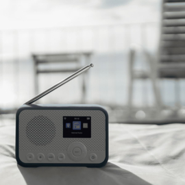 Sangean WFR-39 compacte oplaadbare radio met internet, Spotify Connect, DAB+, FM en audiostreaming,  wit - blauw