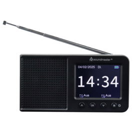 Soundmaster DAB175 SW kleine oplaadbare radio met DAB+, FM en Bluetooth