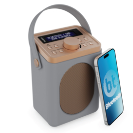 Majority Audio Little Shelford draagbare radio met DAB+, FM en Bluetooth, grijs