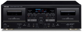 TEAC W-1200 hifi stereo dubbel cassette deck, zwart