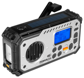 POWERPlus Bison DAB+, FM en Bluetooth radio met lamp en zonnepaneel en opwindhendel