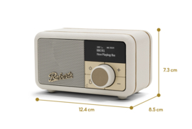 Roberts Revival Petite 2 mini DAB+ en FM radio met Bluetooth ontvangst, Pastel Cream