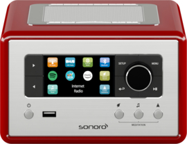 sonoro RELAX SO-810 V2 internetradio met WIFI, LAN, DAB+, FM, Spotify, Bluetooth en USB, rood