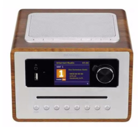 NOXON iRadio 500 CD alles-in-één radio met DAB+, FM en internetradio, USB, Bluetooth en CD, walnoot hout