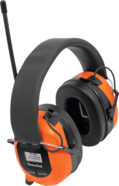 TechniSat Stereoman DAB+ OD stereo DAB+ en FM hoofdtelefoon bouwradio - gehoorbeschermer met ingebouwde accu, oranje