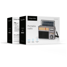Krüger & Matz KM0831 portable FM, MW, KW radio met Bluetooth ontvangst, USB en SD, met zonnepaneel