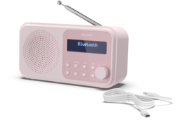 Sharp DR-P420 BL draagbare DAB+ en FM radio met Bluetooth en alarmfunctie, roze