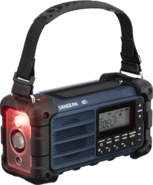 Sangean MMR-99DAB FM, DAB+ en Bluetooth nood radio met zonnepaneel en dynamo, Ocean Blue