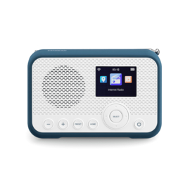 Sangean WFR-39 compacte oplaadbare radio met internet, Spotify Connect, DAB+, FM en audiostreaming,  wit - blauw