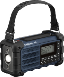 Sangean MMR-99DAB FM, DAB+ en Bluetooth nood radio met zonnepaneel en dynamo, Ocean Blue