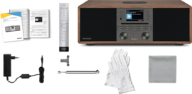 TechniSat DigitRadio 650 alles in 1 stereo hifi audio radio met DAB+ en FM ontvangst, internet radio, CD-speler en Bluetooth streaming, walnut