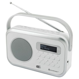 Soundmaster DAB270 WE draagbare radio met DAB+, FM en alarm, wit