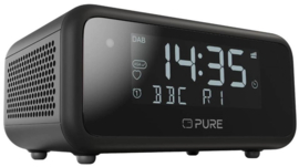 Pure Sleep digitale stereo DAB+ en FM wekker klok radio met Bluetooth, zwart