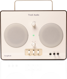Tivoli Audio SongBook premium draagbaar geluidssysteem met Bluetooth en (gitaar-) versterker op accu, cream brown