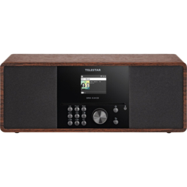 Telestar DIRA S 24 CD stereo radio met CD, DAB+, FM, USB en Bluetooth zenden en ontvangen, walnoot